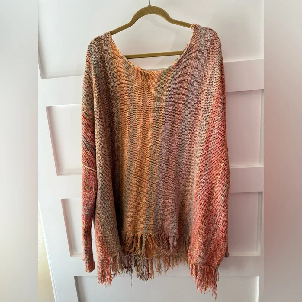 Free People Radiate Sweater in Confetti Combo Pastel Fringe Knit - Picture 7 of 14